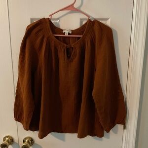 Wonderly XL brown peasant top